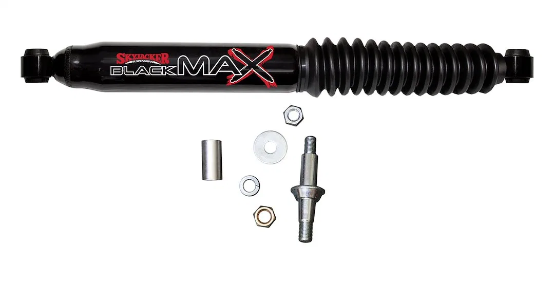 8202 – SKYJACKER Steering Stabilizer, Heavy Duty OEM Single Black Body Without Brackets/ Without Hardware Mounts To O...